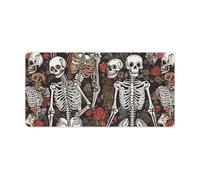 Skeletons Where Souls Meet Desk Mat with Stitched Edges, Rubber Mouse Mat for Keyboard Mats Non-Slip Waterproof Desk Pad Office Supplies Large Gaming Mouse Pad for Home Work