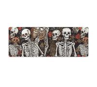 Skeletons Where Souls Meet Desk Mat with Stitched Edges, Rubber Mouse Mat for Keyboard Mats Non-Slip Waterproof Desk Pad Office Supplies Large Gaming Mouse Pad for Home Work