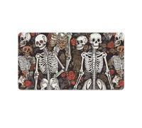 Skeletons Where Souls Meet Desk Mat with Stitched Edges, Rubber Mouse Mat for Keyboard Mats Non-Slip Waterproof Desk Pad Office Supplies Large Gaming Mouse Pad for Home Work