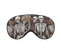 Skeletons Where Souls Meet Sleep Mask for Women Men, Breathable Soft Sleeping Mask Adjustable Eye Cover Light Blocking Eye Masks for Travel, Home, Office, Nap, Flights
