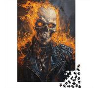 Skeletons with Fire Paper Jigsaw 1000 Piece Jigsaw Puzzle for Adults for Adults& Age 18 Years Up Stress Relief Puzzle Casual Games 38x26cm/1000pcs