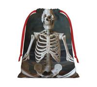 Skeletons Yoga Print Drawstring Gift Reusable Bag Pouch Daily Organizing Anniversaries Weddings Sacks