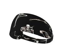 Skeletons Yoga Printing Double-Sided,Unisex Elastic Sports Headband,Ideal As A Gift For Sports-Loving Friends,Family