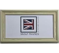 Skelf Frames 20 x 12 Inches Panoramic Picture Photo Frame in Distressed Off-White Shabby Chic Wood with Glass Hand Made in Yorkshire (Multiple Styles and Sizes)