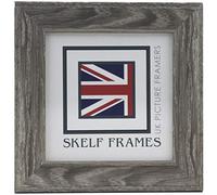 Skelf Frames 8 x 8 Inches Square Picture Photo Frame in Cornwall Grey Woodgrain Effect Polcore with Glass Hand made in Yorkshire (Multiple Sizes)