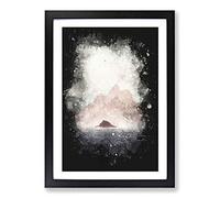 Skellig Islands in County Kerry Ireland Paint Splash Framed Print | A2 Black Framed Wall Art | Ready to Hang | Modern Nature Picture | Living Room Bedroom Lounge Office