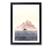 Skellig Islands in County Kerry Ireland Painting Framed Print | A2 Black Framed Wall Art | Ready to Hang | Modern Historical Picture | Living Room Bedroom Lounge Office