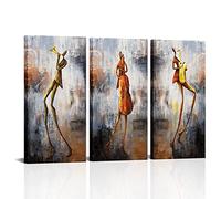 SkenoArt 3 Piece Music Canvas Prints Musical Skeleton Wall Art Violoncello and Saxophone Painting Creative Abstract Framed Picture Wall Hanging Vintage Artwork Home Living Room Bedroom Decorations