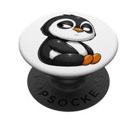 Skeptical Cartoon Penguin Funny Design PopSockets Adhesive PopGrip