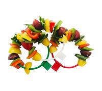 Skercle: the Skewer that's a Circle! Christmas theme. Safe, enclosed circular skewers. Tapered Handle. Great for gifts, festive platters and everyday use. Set of 3 with slim lightweight handle.