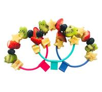 Skercle: the Skewer that's a Circle! Safe, enclosed circular skewers. Tapered Handle. Great for kids snacks, lunchboxes, finger food and party platters. Set of 3 with slim lightweight handle.