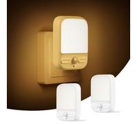 SKERITO Night Light with Motion & Photocell Sensor, Night Lights Plug in Wall with 3000K Warm White, Eye-Friendly Night Lighting for Baby, Kids, Bedroom, Hallways, Stairs,2PCS