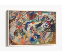 Sketch 2 for composition VII Wassily Kandinsky Canvas Floater Frame Print Picture Art - Light Oak Frame 24 inch wide x 16 inch high