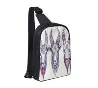 Sketch Antelope Head Durable Chest Pack,Crossbody Bag with Water-Resistant Oxford Fabric, Design for Travel,Hiking,Daily Use