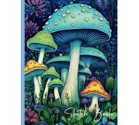 Sketch Book: 110 Pages Large Journal for Artists - Ideal for Sketching, Brainstorming, and Journaling: Blue and Green mushroom - 8.5x11 - Cool sketch books for adults and kids