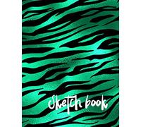SKETCH BOOK: Best blank white pages for painting, drawing, writing, sketching and doodling, wide papers 8.5 x 11, 120 pages best gift for artists, ... mothers and children ( Green tiger pattern )