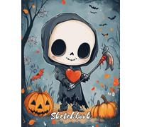 Sketch Book : Cute Grim Reaper: Great for sketching, doodling, or note-taking. Size 8.5 x 11 inches and 100 blank pages