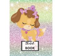 Sketch Book: Cute Princess Cat On Unicorn Glitter Effect Background, Large Blank Sketchbook For Girls, For Drawing, Sketching & Crayon Coloring , 8.5" x 11" ,120 pages: Kids Drawing Books