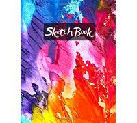 Sketch Book: Large 8.5” X 11”Personalized Artist Sketchbook, Colorful Skull, Notebooks, Sketching, Drawing and Creative Doodling, Rainbow, Tye Dye, ... for Girls Teens Kids Women School Home Notes