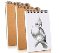 Sketch Book Pad, 3 Pack A5 Drawing Book Spiral Bound, 60 Pages (30 Sheets), 160GSM Art Book, Durable Acid Free Sketchbook for Painting, memos, Graffiti and Artist Sketch Pad (Pack of 3, A5)