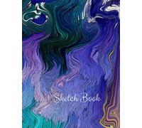 Sketch Book: Personalized Artist Sketchbook, Practice Drawing, Paint, Write, Doodle, 8.5 x 11 Large Blank Pages: Notes, Sketching Pad , Creative Diary ... Abstract & Beautiful Blue Glossy Cover )