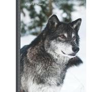 Sketch Book: Pretty Wolf in the Snow Photo Cover Design, 8.5x11 Artist Notebook for Kids, Teens and Adults with Blank Paper for Drawing, Writing, Doodling, and Coloring, 108 Pages