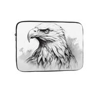 Sketch Eagle Head Patterned 17 inch Portable Laptop Bag - Perfect for Business, Travel, School, Office Shockproof Laptop Inner Pocket