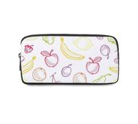 Sketch Fruits Back to School Pencil Case with Zip Up Boys Pencil Cases Pen Case Back to School Stationery Secondary High College Sixth Form Stationery Gifts for Women Men