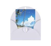 Sketch Hawaii Print Adorable Blank Cards& Envelopes,Unique Designs Perfect for Festivals, Invitations