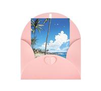 Sketch Hawaii Print Adorable Blank Cards& Envelopes,Unique Designs Perfect for Festivals, Invitations