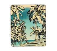 Sketch Hawaii Print Small Desk Pad,Rubber Base with Precision Stitched Edges,Perfect for Office,Gaming
