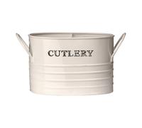 Premier Housewares 507632 Sketch Cutlery Caddy - Cream Beige H11 x W16 x D13cm