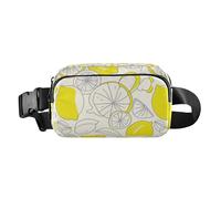 Sketch Lemon Yellow Summer Trendy Waist Bag Fanny Pack for Men Women Large Capacity Crossbody Passport Bag with Adjustable Strap for Travel Vacation Running