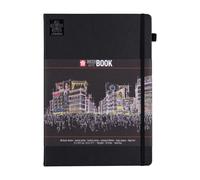 Sakura Hardback Sketch Notebook 80 Sheets 140gsm Black Paper Art Drawing Craft