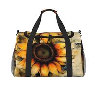 Sketch of A Sunflower Water-Resistant Travel Duffel Bag Compact Sports, Gym & Weekend Tote for Men & Women