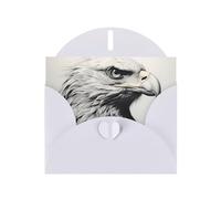 sketch of an eagle White Patterns greeting card 6x4 inches with envelope, covering birthdays, weddings and other occasions