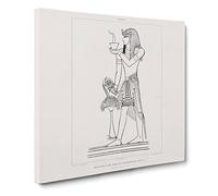 Sketch of an Egyptian by Emile Prisse d'Avennes Canvas Print | Gallery Wrapped 30mm Frame Wall Art | 20x20 inches | Ready to Hang | Modern Picture | Living Room Bedroom Lounge Office
