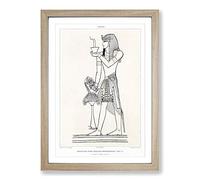 Sketch of an Egyptian by Emile Prisse d'Avennes Framed Print | A2 Oak Framed Wall Art | Ready to Hang | Modern Nature Picture | Living Room Bedroom Lounge Office