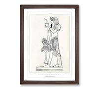 Sketch of an Egyptian by Emile Prisse d'Avennes Framed Print | A2 Walnut Framed Wall Art | Ready to Hang | Modern Nature Picture | Living Room Bedroom Lounge Office