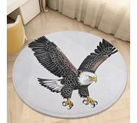 Sketch of Bald Eagle Diving Absorbent Round Doormat Non Slip Welcome Mat - Washable Kitchen Rugs for Entryway Front Door Indoor Outdoor Use Bedroom