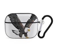 Sketch of Bald Eagle Diving AirPods Pro Protective Case Cute Earphone Protective Covers with Keychain Ring - Compatible with AirPod Pro 2nd / 1st Generation