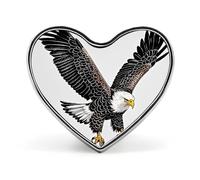 Sketch of Bald Eagle Diving Buttons Pin Memorial Boutonniere for Wedding Groom Bride, Customize Lapel Heart Pin for Christmas, Men Women Costume Decorative Fashionable Brooches