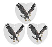Sketch of Bald Eagle Diving Car Air Freshener, 3 Pcs Love form Hanging Air Freshener Cards, Long Lasting Fragrance Scented Cards for Car, Home, Office White-style