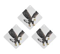 Sketch of Bald Eagle Diving Car Air Freshener, 3 Pcs Rhombus Hanging Air Freshener Cards, Long Lasting Fragrance Scented Cards for Car, Home, Office Gray-style