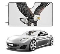 Sketch of Bald Eagle Diving Car Windshield Sun Shade Keep Car Interior Cool 55"x30" Folding Front Window Sun Shade, Heat Shield for SUV, Truck, Blocks UV