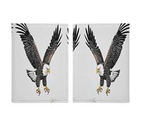 Sketch of Bald Eagle Diving Passport Protector Slim Passport Holder for Travel Essentials Compact Passport Sleeve Lightweight Wallet for Travel, style, 20.3x13.8cm