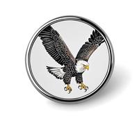 Sketch of Bald Eagle Diving Round Badge Cute Enamel Lapel Pin Brooches Button Pin Personalized Clothing Decoration Unisex Badge Holder Hats Bags Shirts Decor