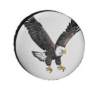 Sketch of Bald Eagle Diving Spare Tire Cover, 28inch Oxford Wheel Protector Travel Accessories, Waterproof Dustproof Wheel Tire Covers for RV Jeep SUV Camper Truck