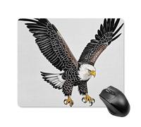 Sketch of Bald Eagle Diving Square Mouse Pad Portable Computer Mousepad with Non-Slip Rubber Base 18 * 22cm Ultra-Thin Gaming Mouse Mat for Computer Laptop Office Desk Accessories