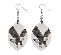 Sketch of Bald Eagle Diving Wooden Earrings for Women, Vintage Elegant Wood Jewelry, Lightweight Earrings for Wedding, Party, Everyday Jewelry Gift, Love, Wood, wood